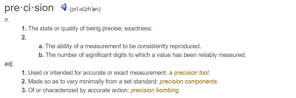 Daily progress: Cambridge dictionary for precision