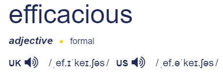 Word difference: pronunciation of efficacious